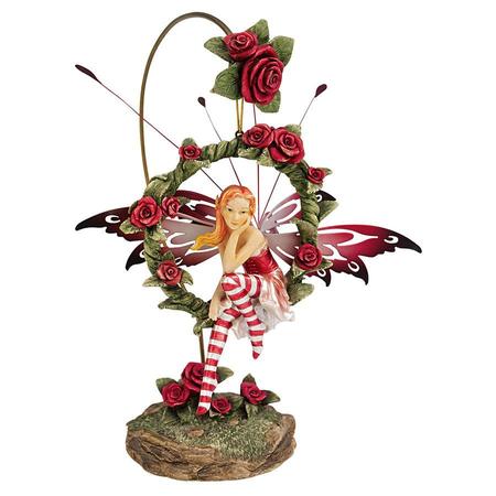 DESIGN TOSCANO Radiant Rose Dangling Fairy Sculpture with Stand QS232882